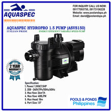 Load image into Gallery viewer, AQUASPEC HYDROPRO VARIABLE SPEED POOL PUMPS - ASVS