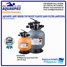 Load image into Gallery viewer, AQUASPEC ASPF SERIES TOP MOUNT PE PLASTIC SAND FILTERS