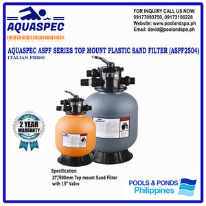 AQUASPEC ASPF SERIES TOP MOUNT PE PLASTIC SAND FILTERS