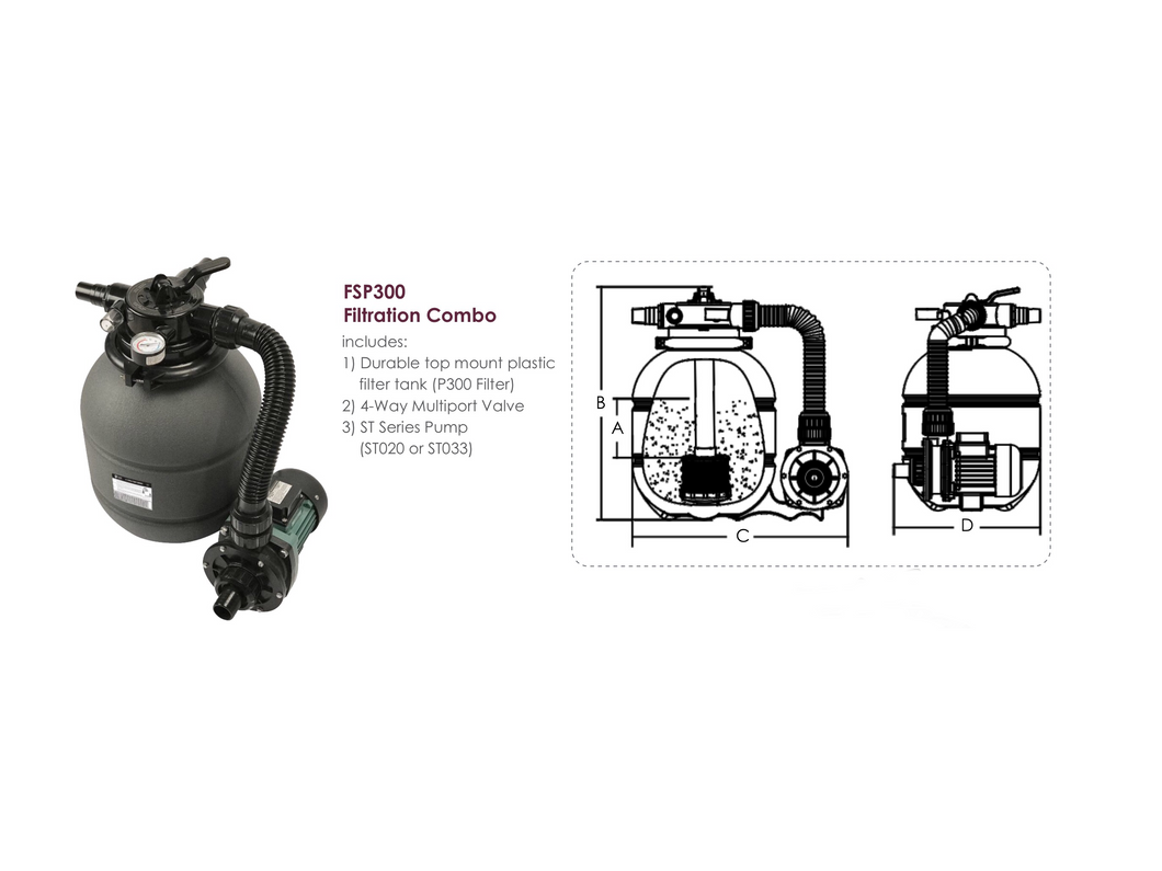 Emaux FSP-300 Compact Series Filter Combo - poolandspa.ph