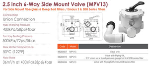 Emaux MPV Side Mount Multiport Valve (WHITE) - poolandspa.ph