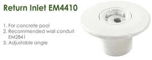 Emaux Inlet Fittings - Return Inlet for Concrete Pool  EM4410 - poolandspa.ph