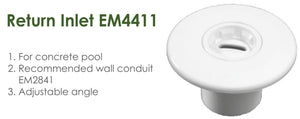 Emaux Inlet Fittings - Return Inlet for Concrete Pool  EM4411 - poolandspa.ph