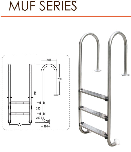 Emaux MUF Series Ladder - poolandspa.ph