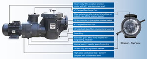 WATERCO COMMERCIAL HYDROSTAR PLUS PUMP -60Hz 380 - 415v, 6" flange suction port, 4" flange discharge port - poolandspa.ph